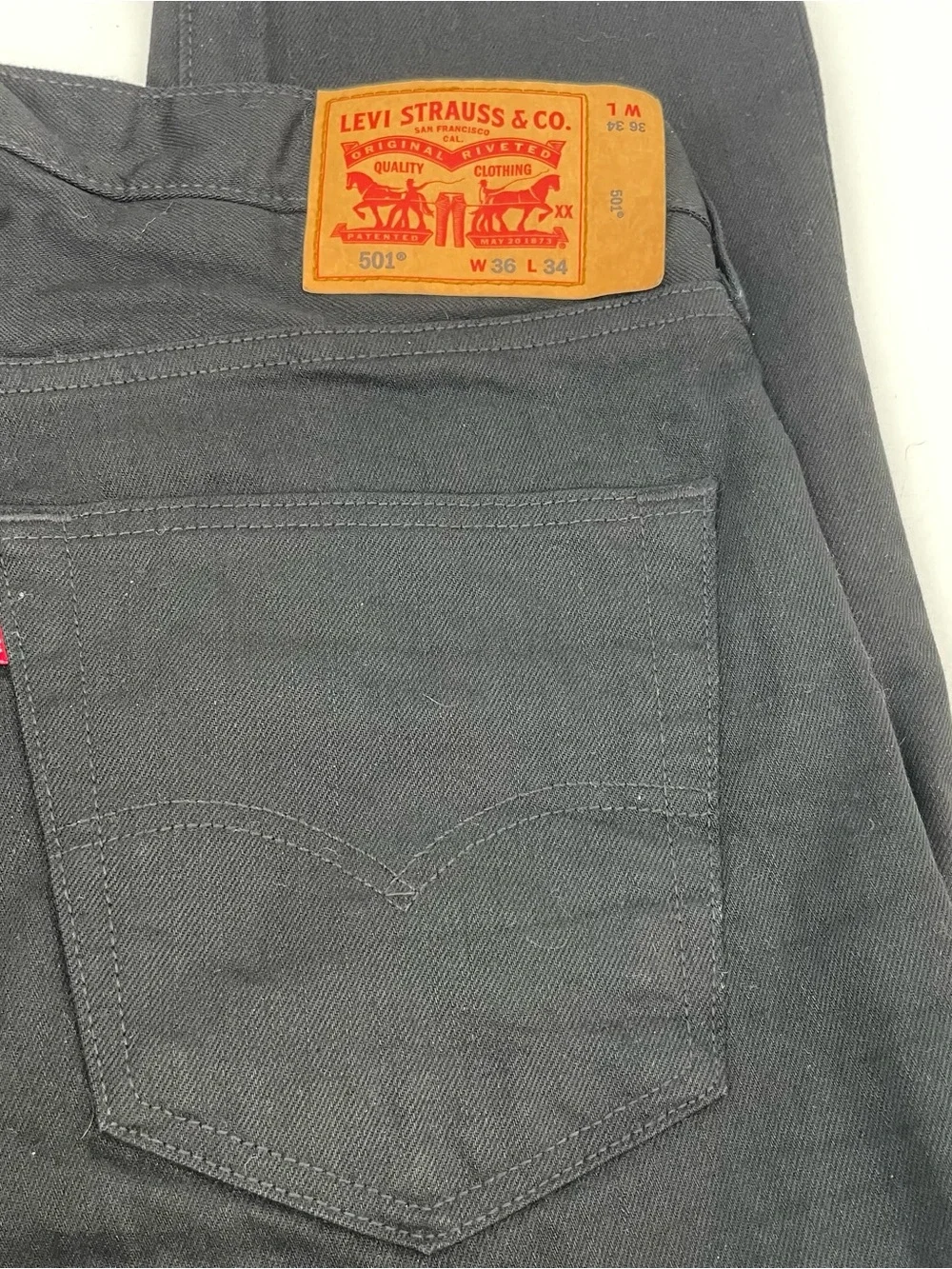 Levi's Men's 501 36x34 Original Straight Fit Jeans - Black ~ Barely Worn